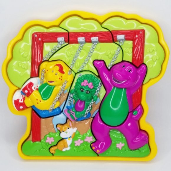 90s Vintage Barney and Friends Plastic Puzzle Toy - Picture 1 of 8